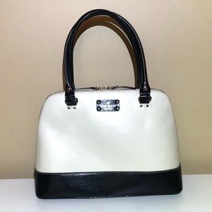 Kate Spade Black & White Classic Large Handbag With Polka Dot Lining